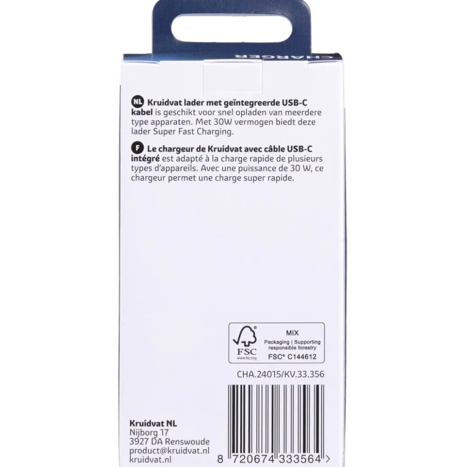 Kruidvat 30W USB-C Oplader< Telefoonkabeltjes
