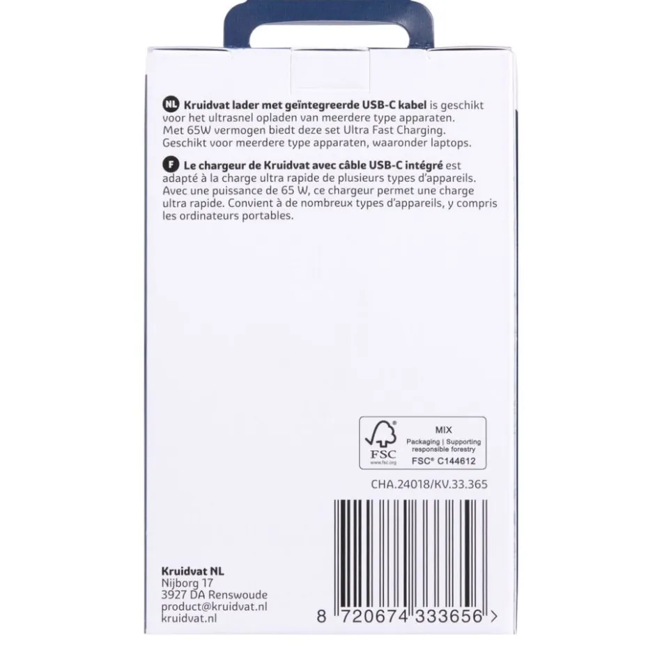 Kruidvat 65W USB-C Oplader< Telefoonopladers
