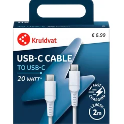 Kruidvat 20W Usb-C-naar-Usb-C Kabel< Telefoonkabeltjes