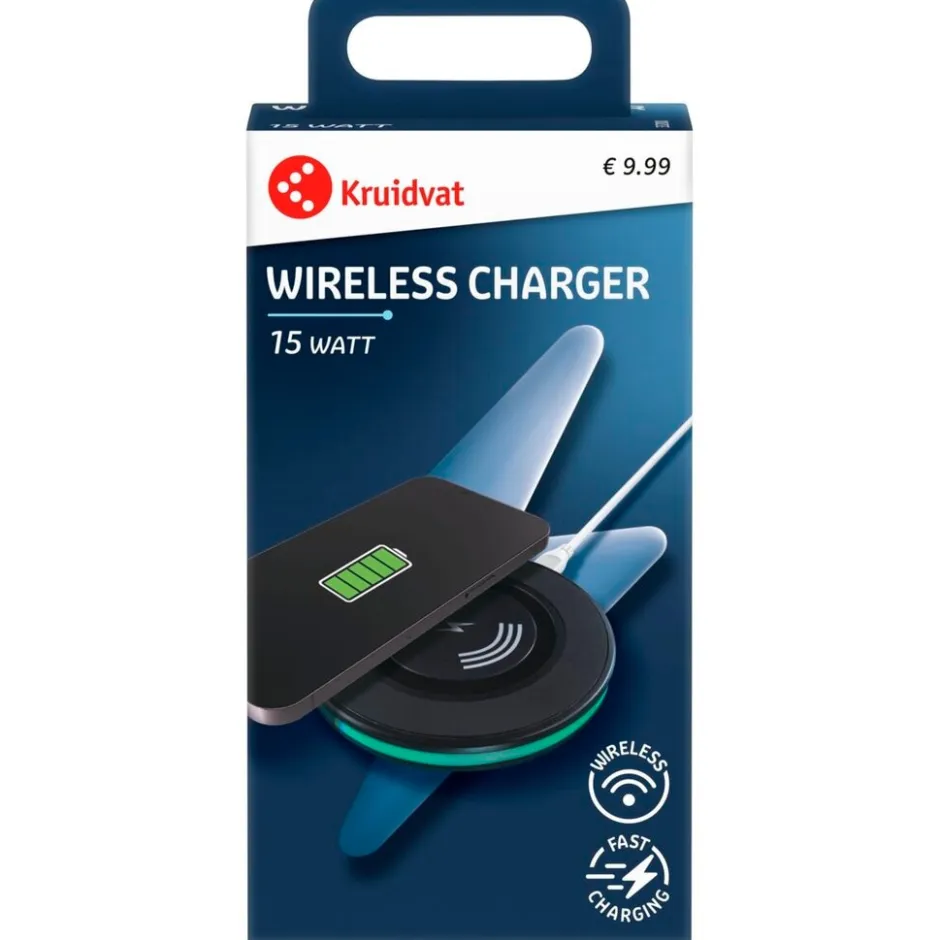 Kruidvat Wireless Charger USB-C Input< Telefoonkabeltjes