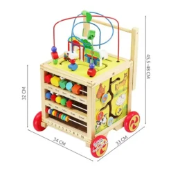 Kruzzel Houten loopwagen looptrainer geschikt vanaf 12 maanden leerzaam babyspeelgoed< Houten Loopwagens