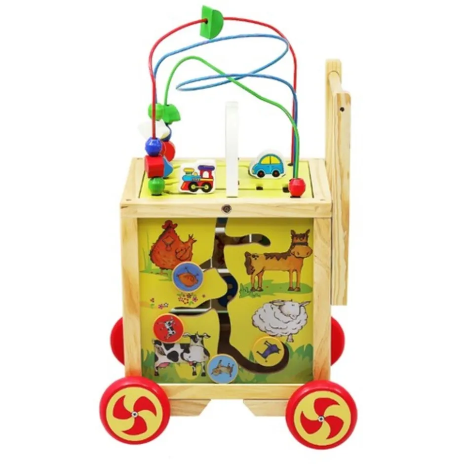 Kruzzel Houten loopwagen looptrainer geschikt vanaf 12 maanden leerzaam babyspeelgoed< Houten Loopwagens