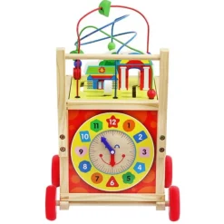 Kruzzel Houten loopwagen looptrainer geschikt vanaf 12 maanden leerzaam babyspeelgoed< Houten Loopwagens