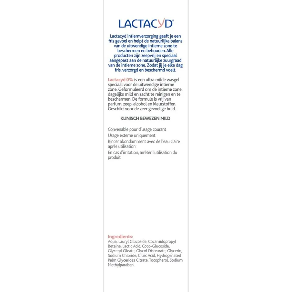 Lactacyd 0% Intieme Wasgel< Intieme Hygiëne