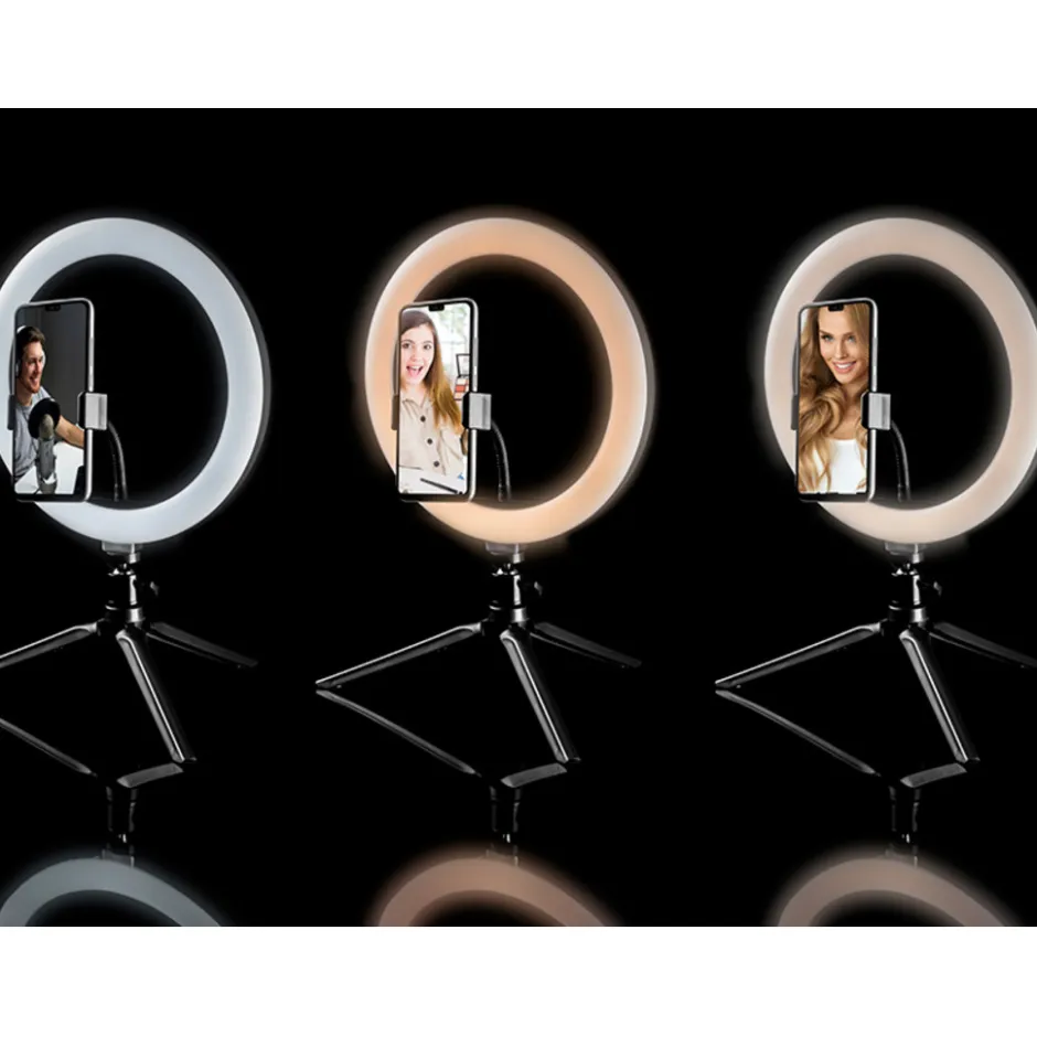 Led ringlamp met tripod met rgb verlichting en verschillende kleuren|Tracer New