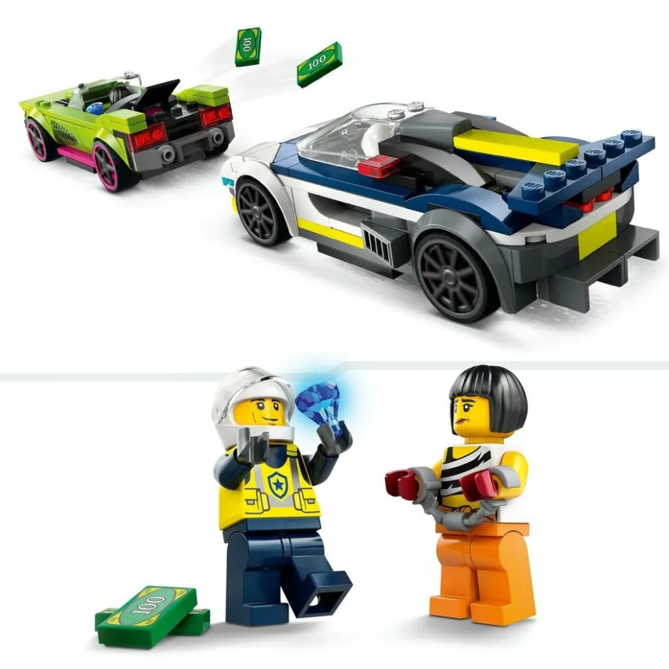 LEGO City 60415 Politiewagen en Snelle Autoachtervolging< Lego Verjaardagscadeaus|Lego Voertuigen