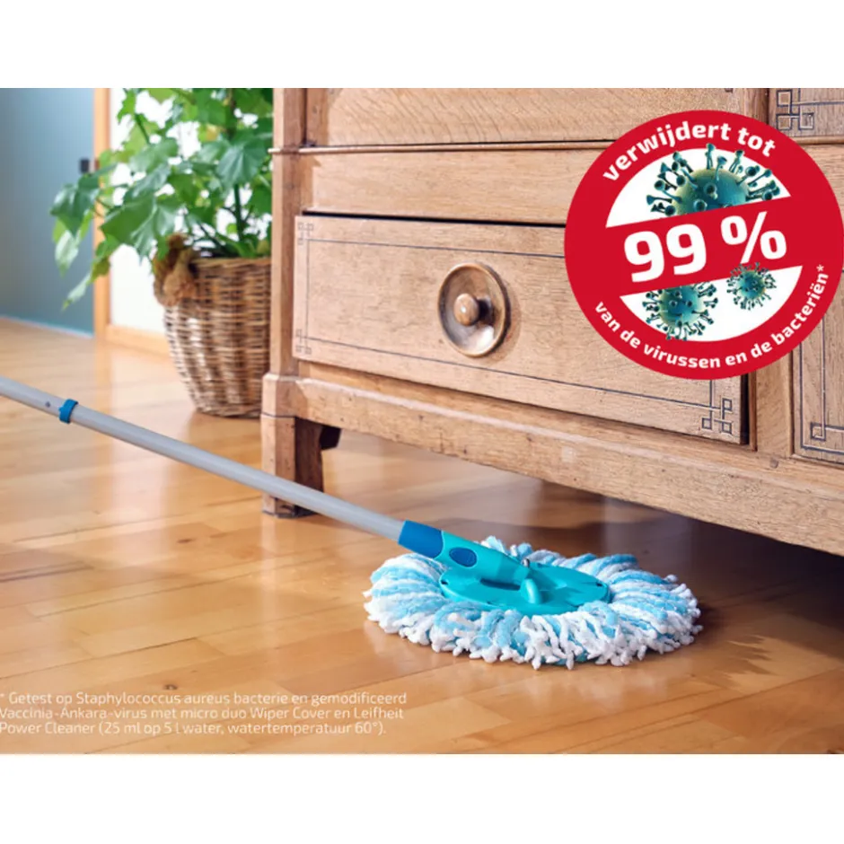 Leifheit Clean Twist Dweil Set Disc Mop Ergo met Emmer op Wieltjes en Uitwringsysteem< Dweilen En Vloerwissers