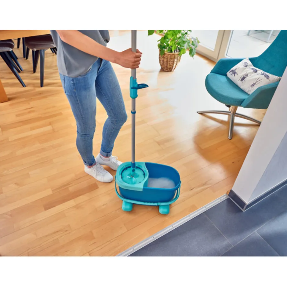 Leifheit Clean Twist Dweil Set Disc Mop Ergo met Emmer op Wieltjes en Uitwringsysteem< Dweilen En Vloerwissers