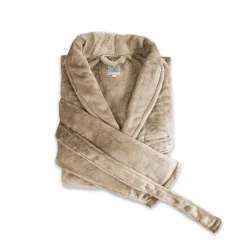Linnick Flanel Fleece Badjas Uni<DAMES Heren Badjassen|Dames Badjassen