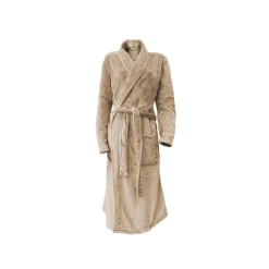 Linnick Flanel Fleece Badjas Uni<DAMES Heren Badjassen|Dames Badjassen