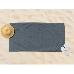 Linnick Strandlaken Microvezel 100x200cm - dark grey< Buiten En Vrije Tijd