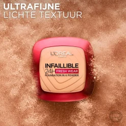 L’Oréal Paris Infaillible 24H Fresh Wear 330 Hazelnut Foundation in A Powder|L'Oreal Hot