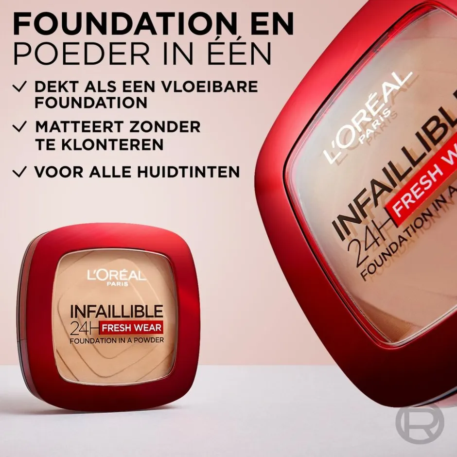 L’Oréal Paris Infaillible 24H Fresh Wear 330 Hazelnut Foundation in A Powder|L'Oreal Hot