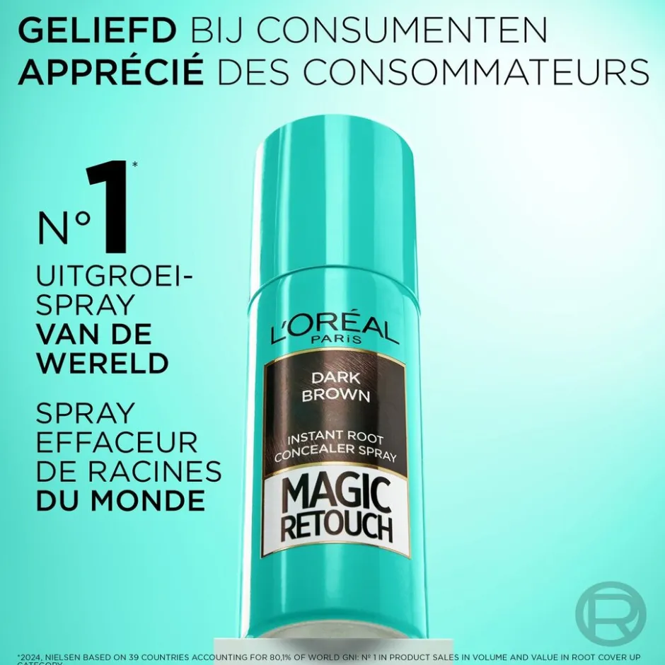 Magic Retouch L'Oréal Paris Donkerbruin Camouflerende Uitgroeispray< Haarverf