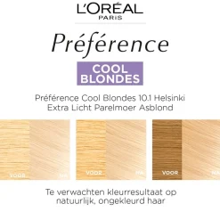 L'Oréal Paris Préférence Cool Blondes 10.1 Extra Licht Asblond Permanente Haarkleuring|Preference Online