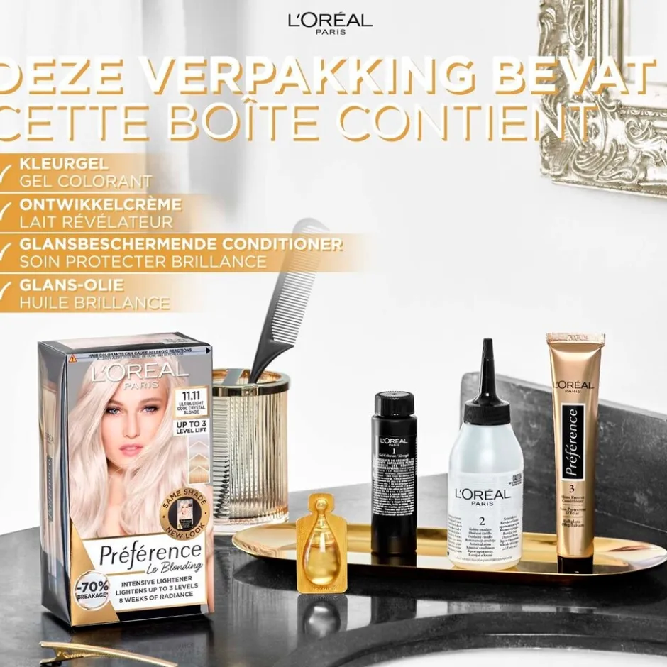 L'Oréal Paris Préférence Le Blonding 11.21 Ultra Licht Parelmoer Asblond Permanente Haarkleuring|Preference Best