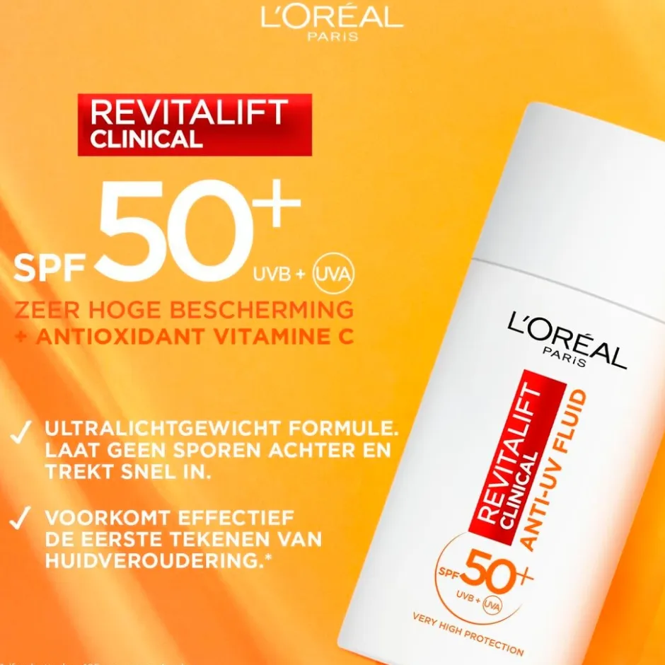 L’Oréal Paris Revitalift Clinical SPF50+ Vitamine C Anti-UV Fluid|L'Oreal Paris Best