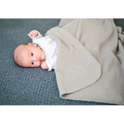 Lorelli Fleece Stone Blue Star 75x100cm Wiegdeken< Baby Beddengoed