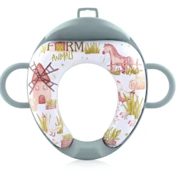 Lorelli Soft Training Seat Green Farm Toiletverkleiner met Rugleuning< Plaspotjes En Toiletverkleiners