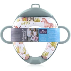 Lorelli Soft Training Seat Green Farm Toiletverkleiner met Rugleuning< Plaspotjes En Toiletverkleiners