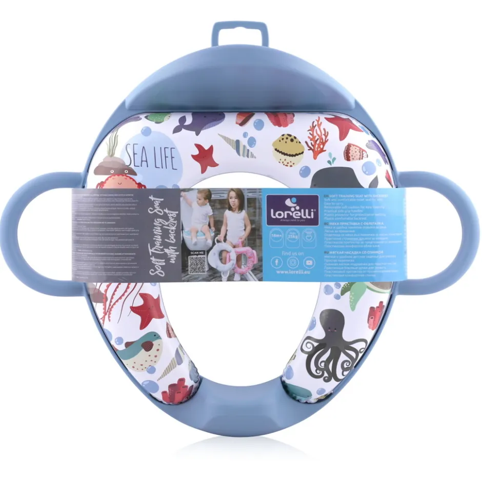 Lorelli Soft Training Seat Blue Sea Toiletverkleiner met Rugleuning< Plaspotjes En Toiletverkleiners