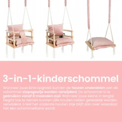 Lovegifts Luxe Houten 3 in 1 Meegroei Babyschommel en Kinderschommel|