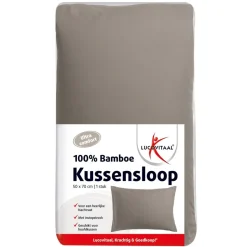 Bamboe Kussensloop Taupe x cm|Lucovitaal Clearance