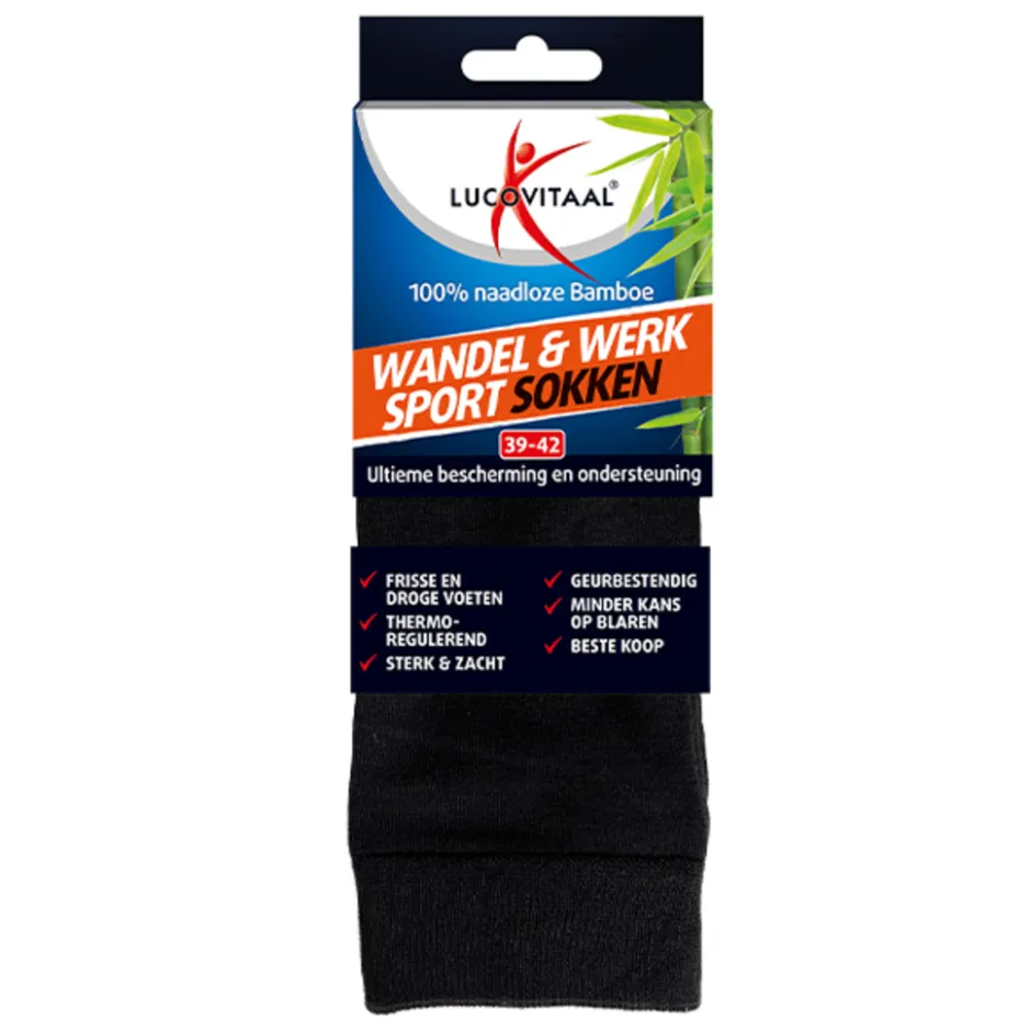 Lucovitaal Bamboe Wandel, Werk & Sportsokken< Sportkleding|Revalidatiehulpmiddelen