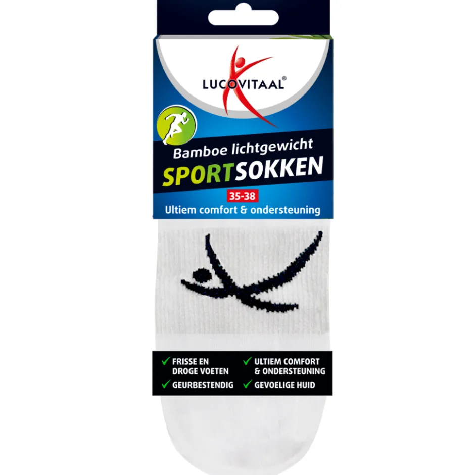 Bamboe Witte Sportsokken|Lucovitaal Discount