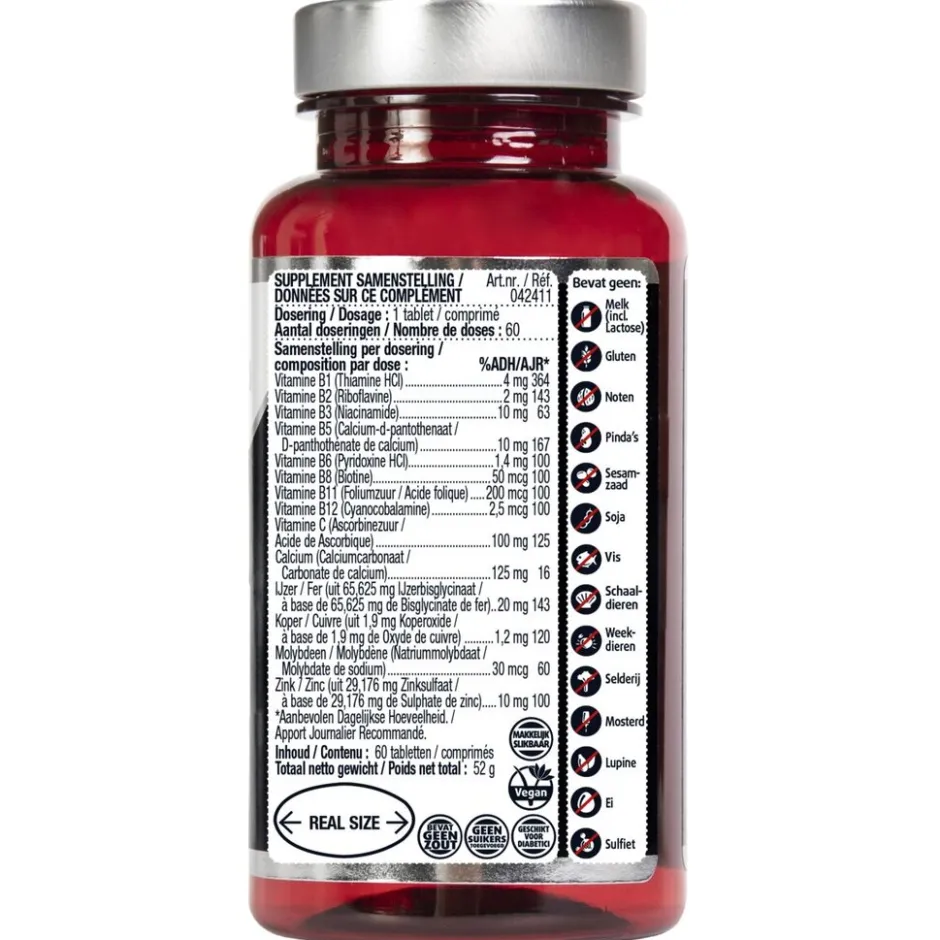 Lucovitaal Sterk IJzer Complex + Vitaminen & Mineralen Tabletten< Mineralen