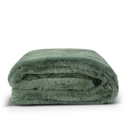 Lunetta Rabbit Fur Plaid Florence - green - 130x170cm| Clearance