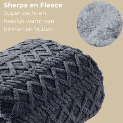 Elektrische Bovendeken Warmte deken met Fleece/Sherpa Plaid|Luvego Hot