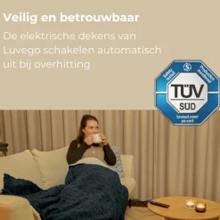 Elektrische Bovendeken Warmte deken met Fleece/Sherpa Plaid|Luvego Hot