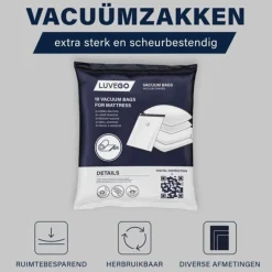 Vacuümzakken voor kleding en dekbedden Extra grote vacuümzakken|Luvego