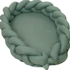Amy Pure Stonegreen 2-in-1 Babynest en Braided Bedbumper|MamaLoes