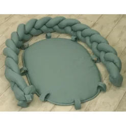 Amy Pure Stonegreen 2-in-1 Babynest en Braided Bedbumper|MamaLoes