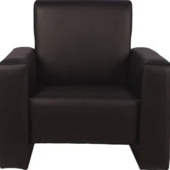 Jamie Zwart Leren Kinderfauteuil|MamaLoes