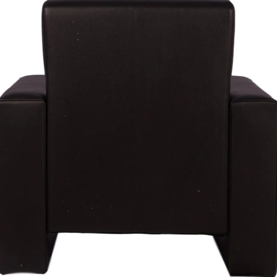 Jamie Zwart Leren Kinderfauteuil|MamaLoes