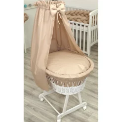 MamaLoes Pure Beige Deluxe Wit Baby Wiegje< Wiegen