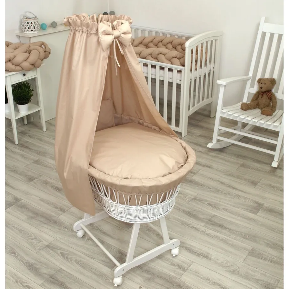 MamaLoes Pure Beige Deluxe Wit Baby Wiegje< Wiegen