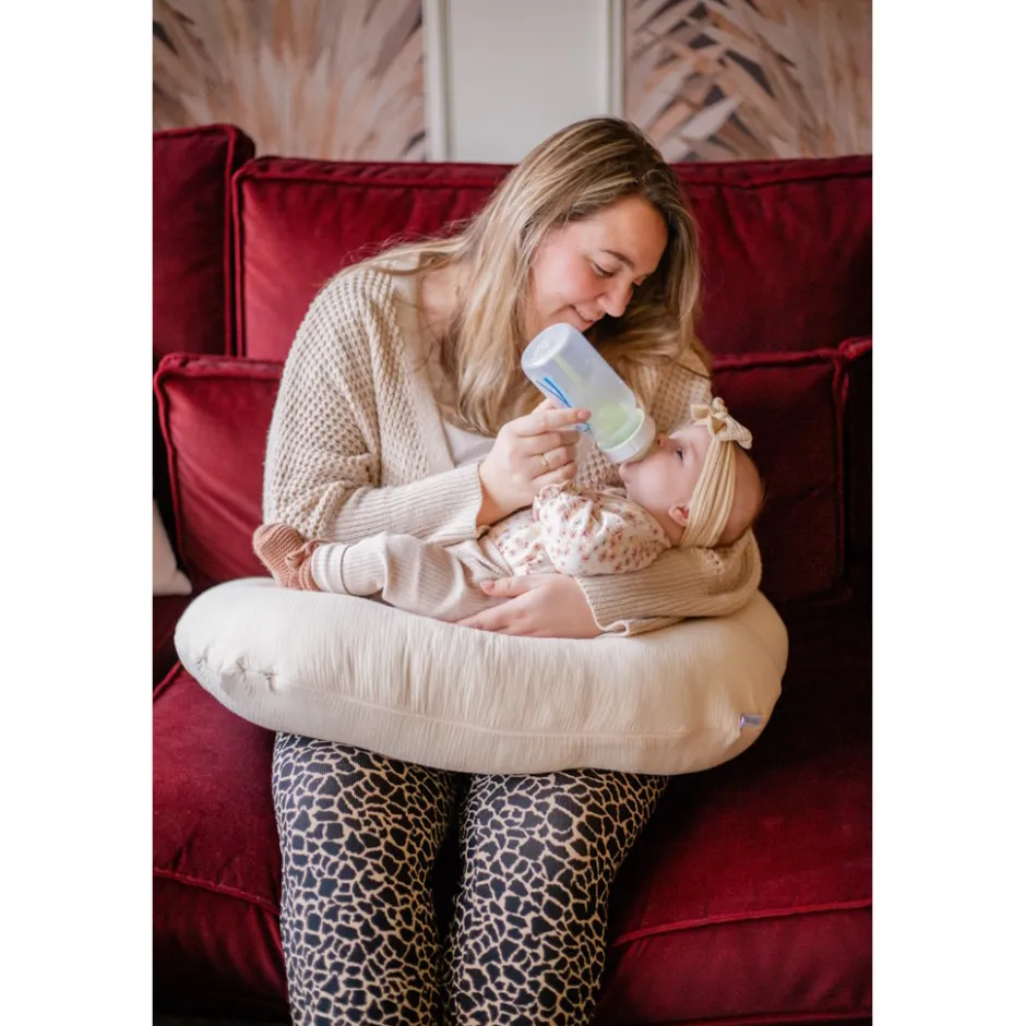 Soft Cotton Ecru Medium Voedingskussen|MamaLoes