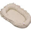 MamaLoes Soft Cotton Ruffle Ecru Babynest< Babynestjes