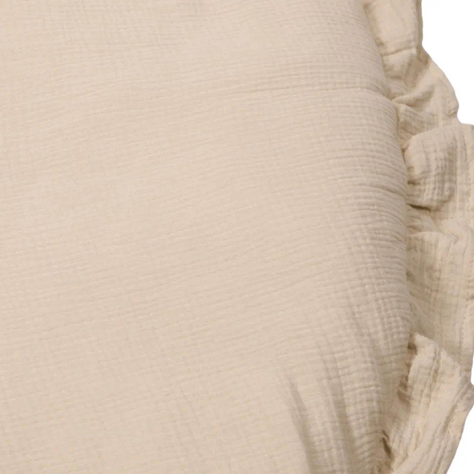 Soft Cotton Ruffle Ecru 90 cm Rond Boxkleed|MamaLoes Online