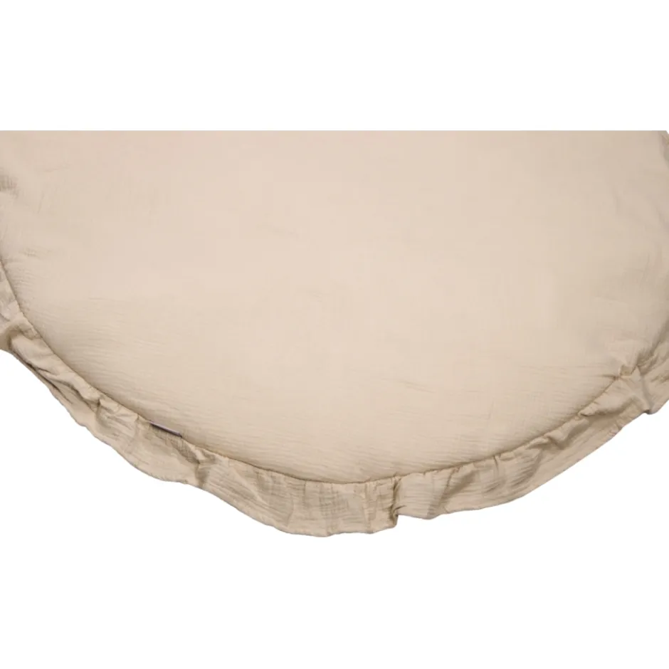 Soft Cotton Ruffle Ecru 90 cm Rond Boxkleed|MamaLoes Online
