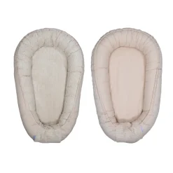 MamaLoes Velours Rib Beige Omkeerbaar Babynest< Babynestjes