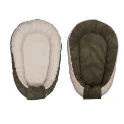 MamaLoes Velours Rib Groen Omkeerbaar Babynest< Babynestjes