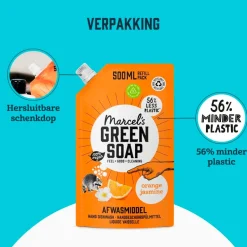 Orange & Jasmine Afwasmiddel Navulling|Marcel's Green Soap New