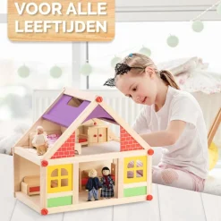 Marionette Wooden Toys Poppenhuis MEMPO7770/006< Houten Poppenhuizen En Tafels