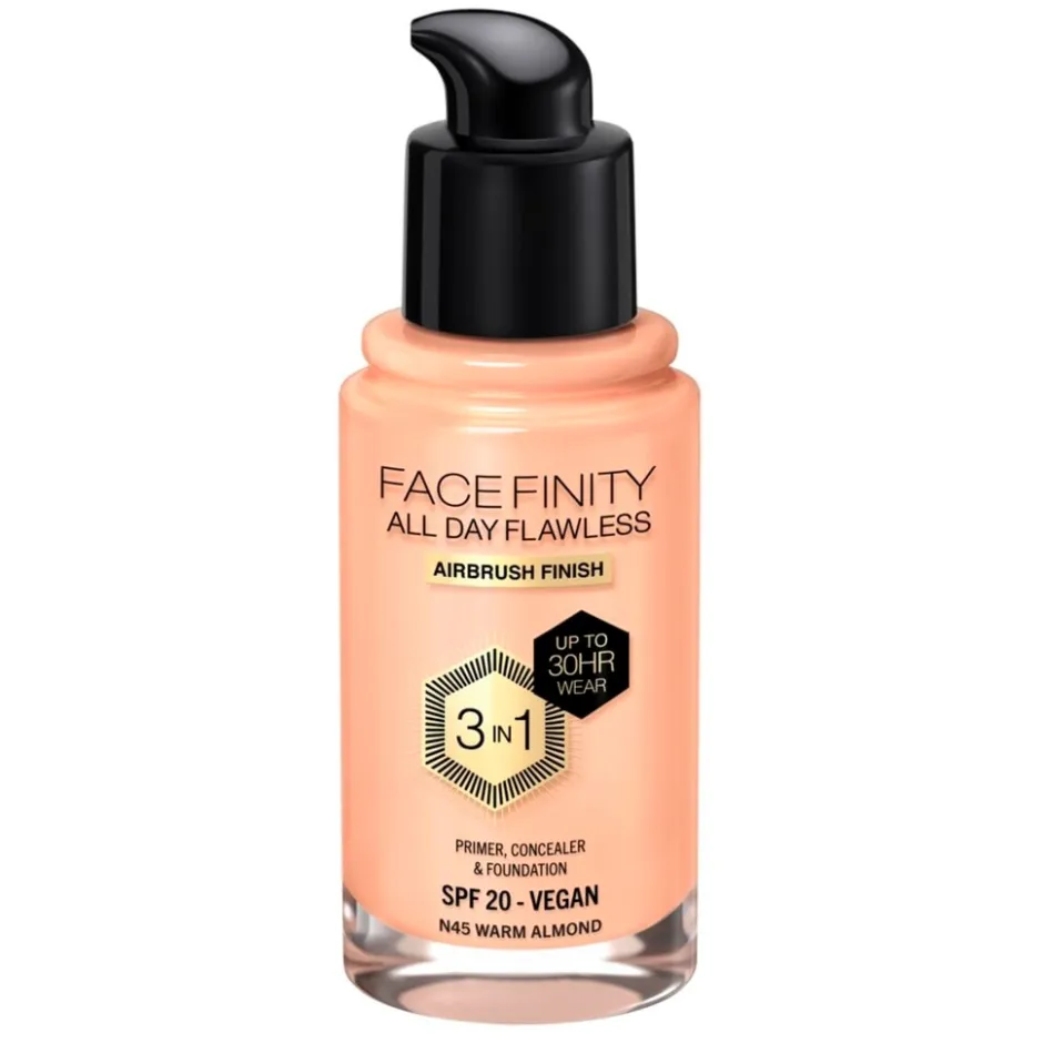 Facefinity All Day Flawless N45 Warm Almond Foundation|Max Factor