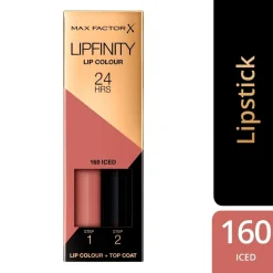 Max Factor Lipfinity Lip Colour 160 Iced 2-Step Longlasting Lipstick< Lipmake-Up